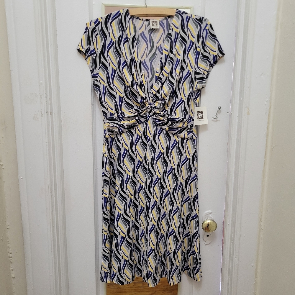 NWT‎ Anne Klein Abstract Print Midi Dress. Modern Chic